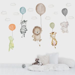 Safari Animals Fabric Decals: Removable Animal Stickers, Textured Wall Nursery Art
