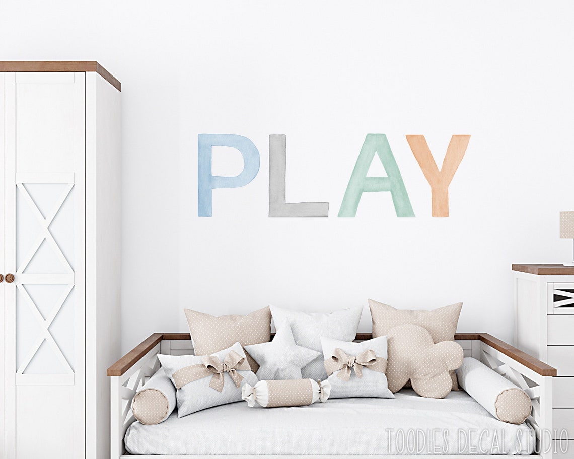 PLAY Wall Decal Boys Nursery Art Playroom Wall Stickers | Etsy