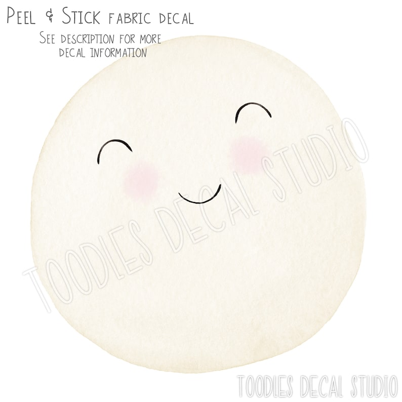 Full Moon, Fabric Wall Decal, Nursery Baby Decor, Reusable and