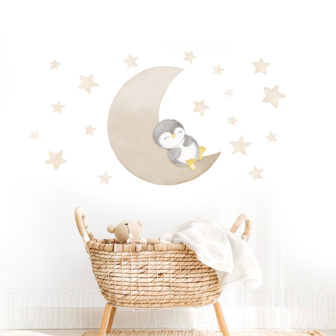 Penguin Fabric Decals: Peel and Stick Textured Wall Art - Etsy