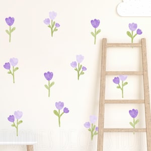 Floral Fabric Decals, Removable Nursery Decor, Flower stickers for textured walls