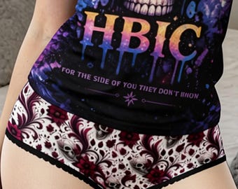 Goth Skull Floral Brief Panties, Dark Aesthetic Underwear, Butterfly Gothic Lingerie, Soft Ruin Hipster Briefs, Womens Comfy Panties