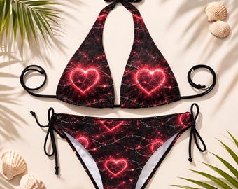 Poison Heart V Neck Bikini, Buy 2, Save 30% – Mix & Match Styles
