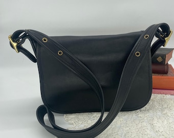 Vintage Y2K Coach Black Leather Legacy Zip  Shoulder Bag  Made