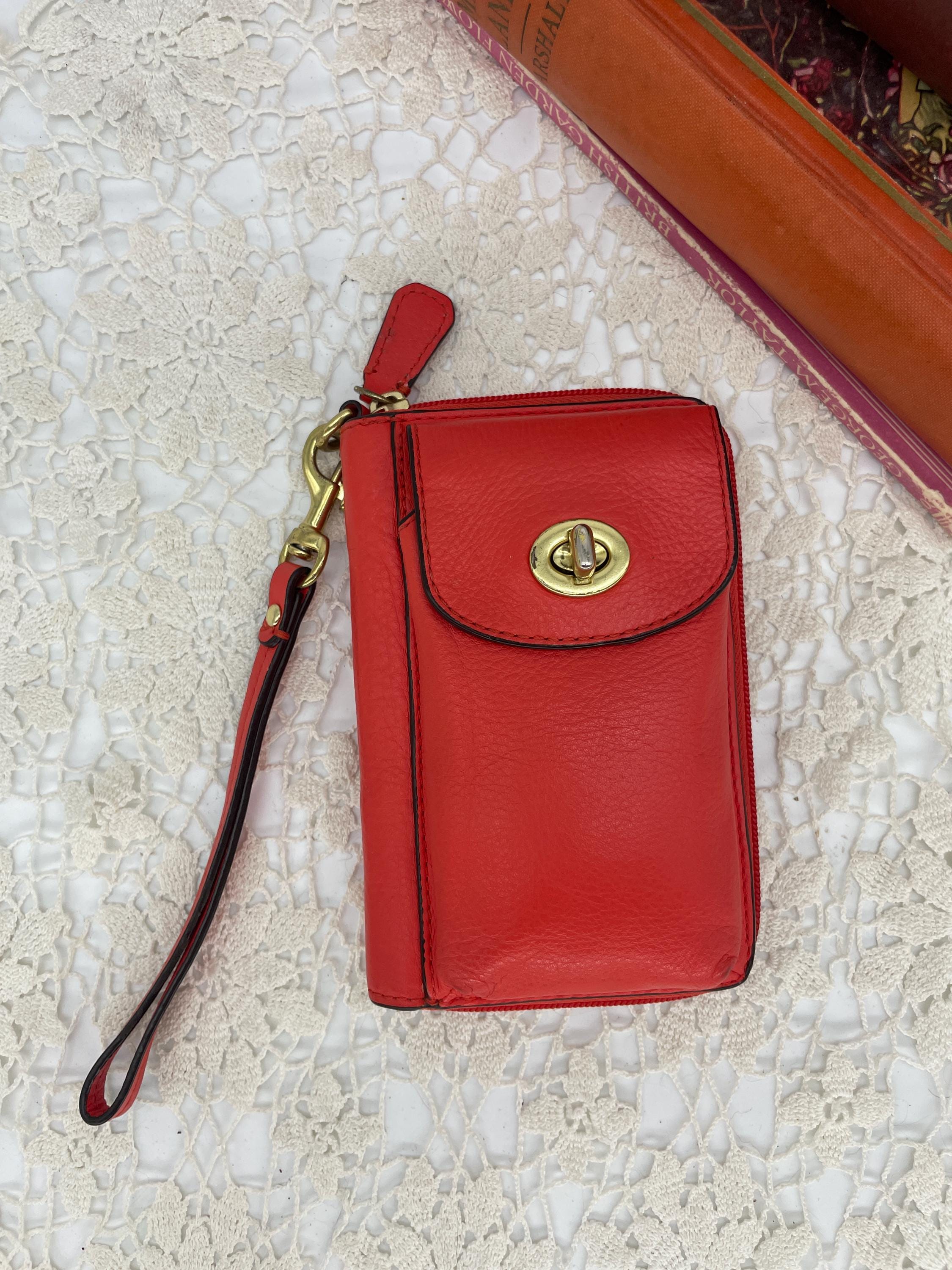 Vintage Coach Orange Leather ID / Phone Case - 62082 - Etsy