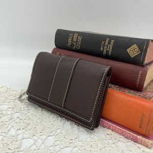 Coach Brown Leather Checkbook Wallet - Etsy
