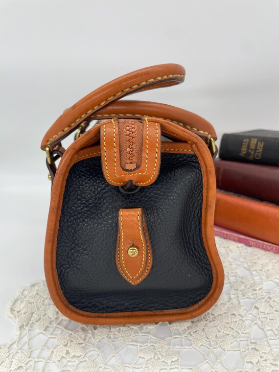 Vintage Dooney and Bourke Black and British Tan Satchel - Etsy display picture 1