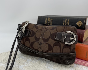 Vintage Coach Khaki/tobacco Signature Soho Tri-fold Wallet - Style