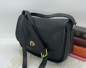 RARE - Vintage - COACH - 1980s - Black Leather City Bag 9790 - Etsy