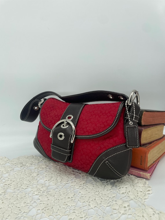Vintage Coach Red Soho Mini Signature Small Flap - Style 6818 