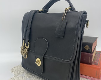 Coach Vintage Black Station Leather Crossbody Bag Shoulder Bag