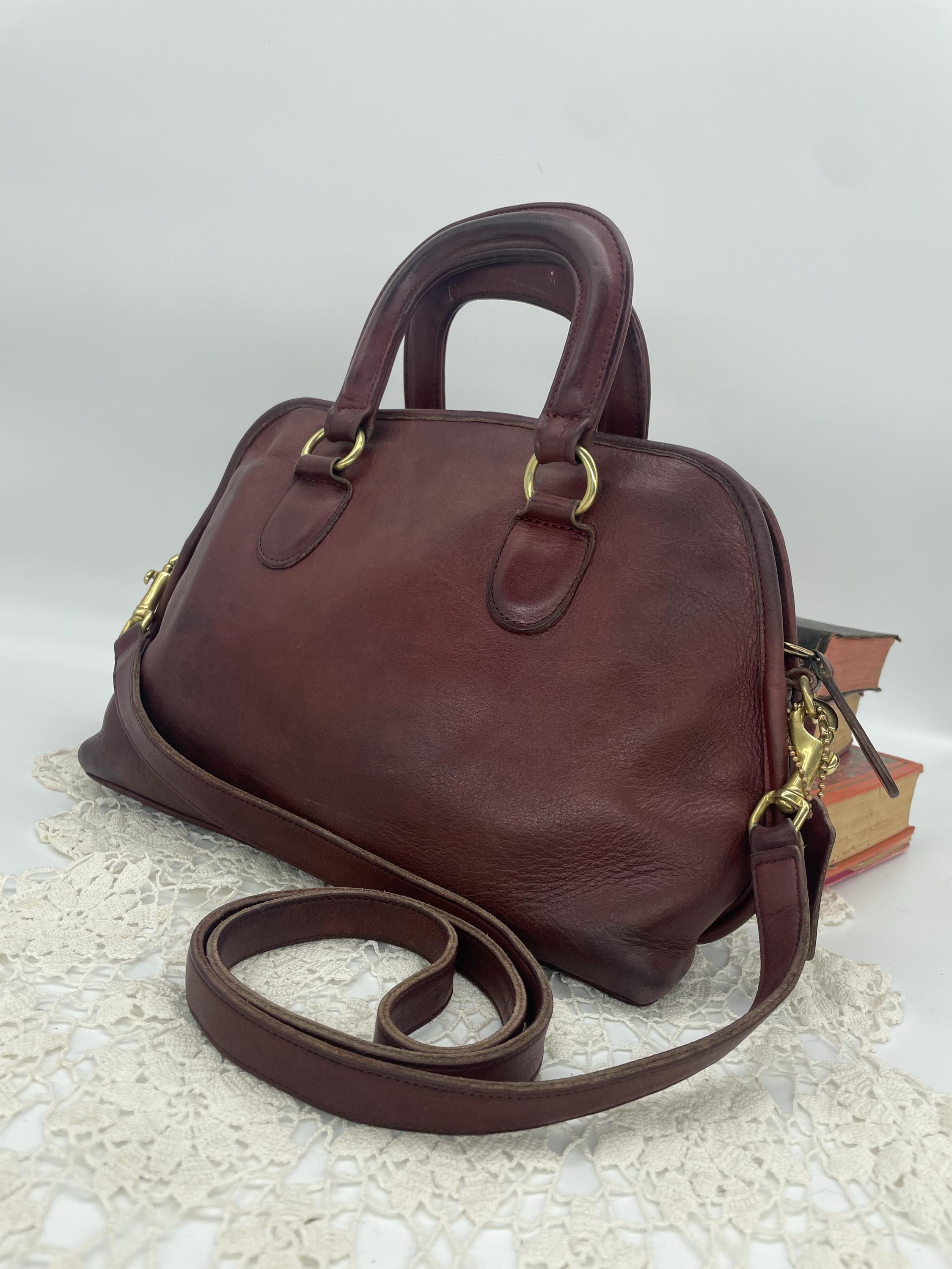 Vintage Coach Bordeaux Baxter Bag - Style 9903 - Etsy Israel