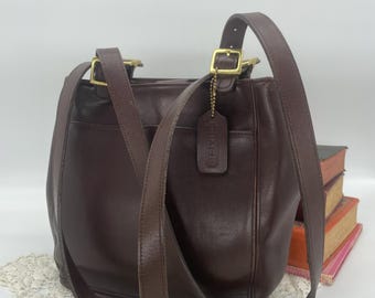 Bolsa tote vintage Coach Waverly em mogno - Modelo 6008