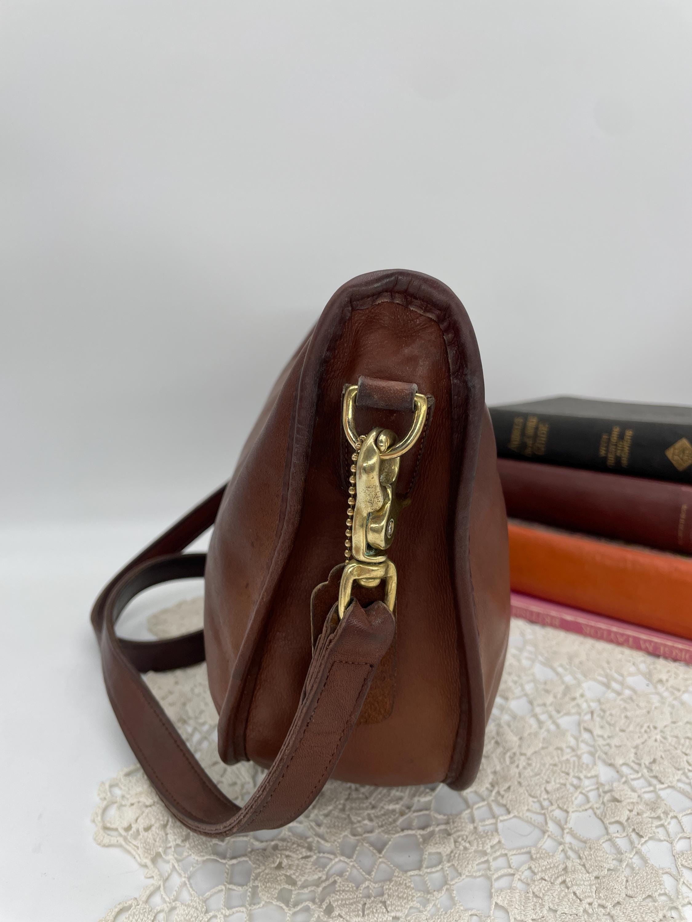 70 未使用　ヴィンテージ COACH レザー ケース ブラウン Vintage Coach Cocoa Swinger - Style 4040 - Etsy