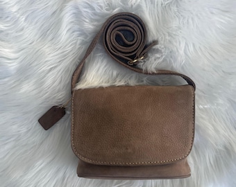 1996 Vintage Coach Small Flap Bag Nubuc #4946 - Etsy