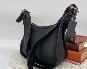 オールドコーチ 黒 レザー フラップバックパック アメリカ製 9943