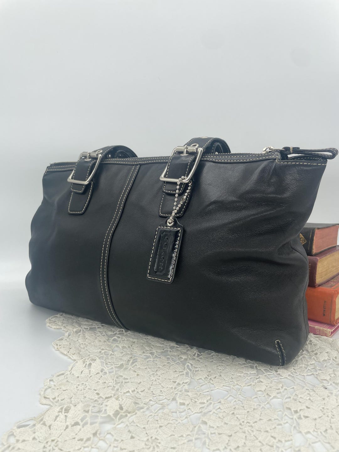 Vintage Coach Black Hampton Tote - Style 9554 - Etsy