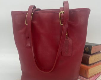Vintage Coach Red Day Tote - Style 9803 - Etsy