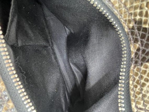 Vintage Coach Gray and Black Python-Embossed Soho… - image 8