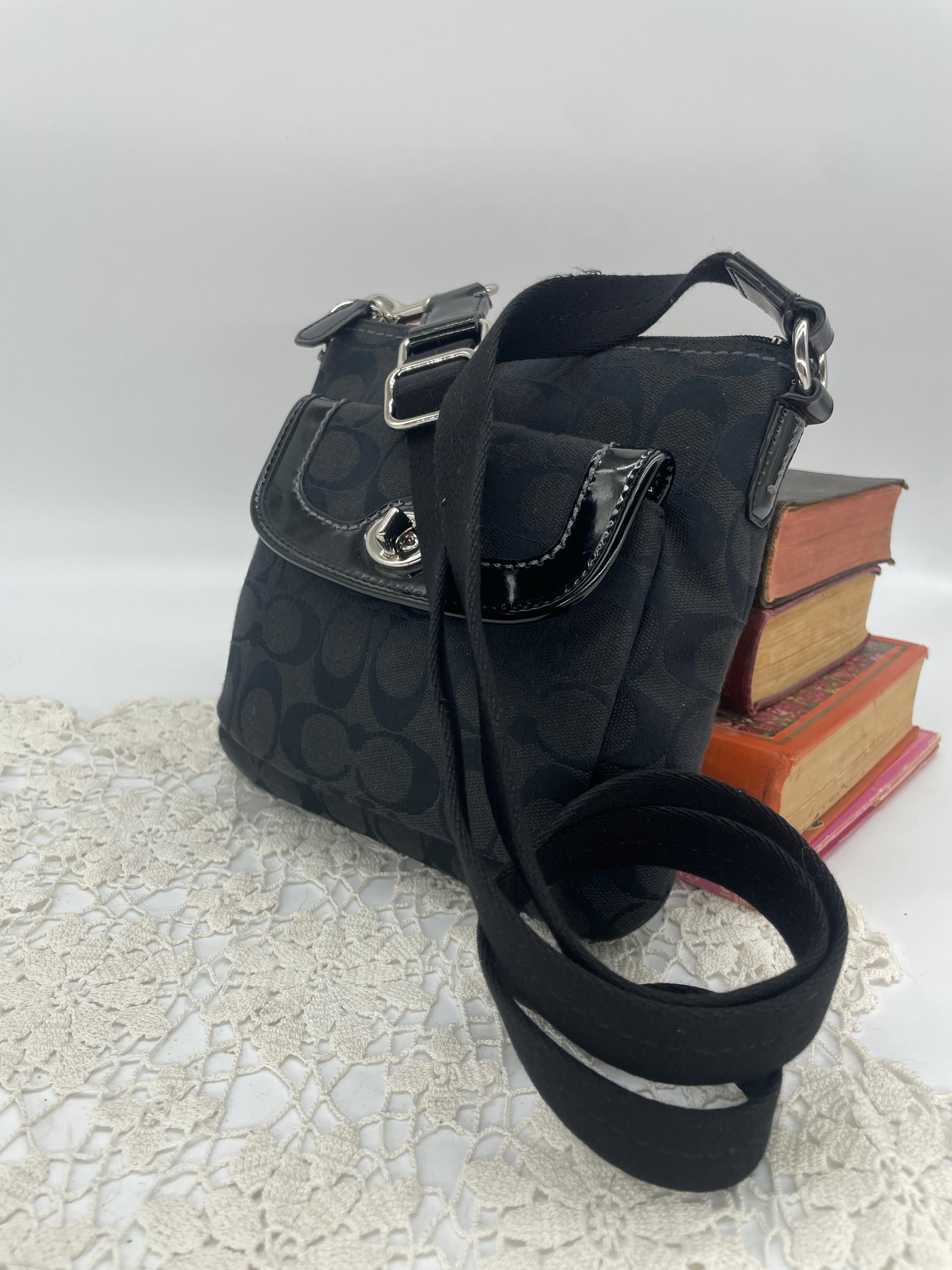 ショルダーバッグ Coach Turnlock One-Shoulder Bag Black Coach Turnlock Bag - Etsy