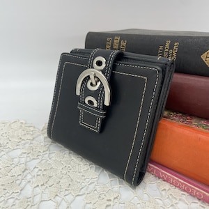 Vintage Coach Black Soho Tri-fold Wallet - Etsy