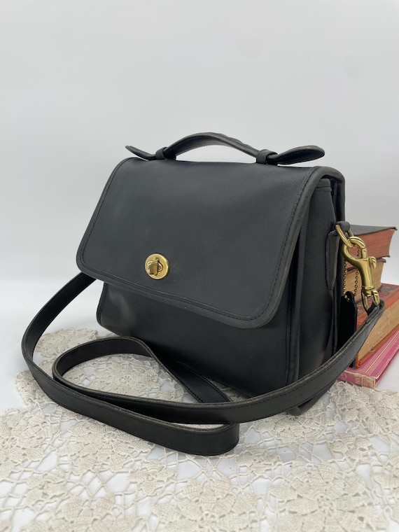 Vintage Coach Black Court Bag - Style 9870 - Etsy