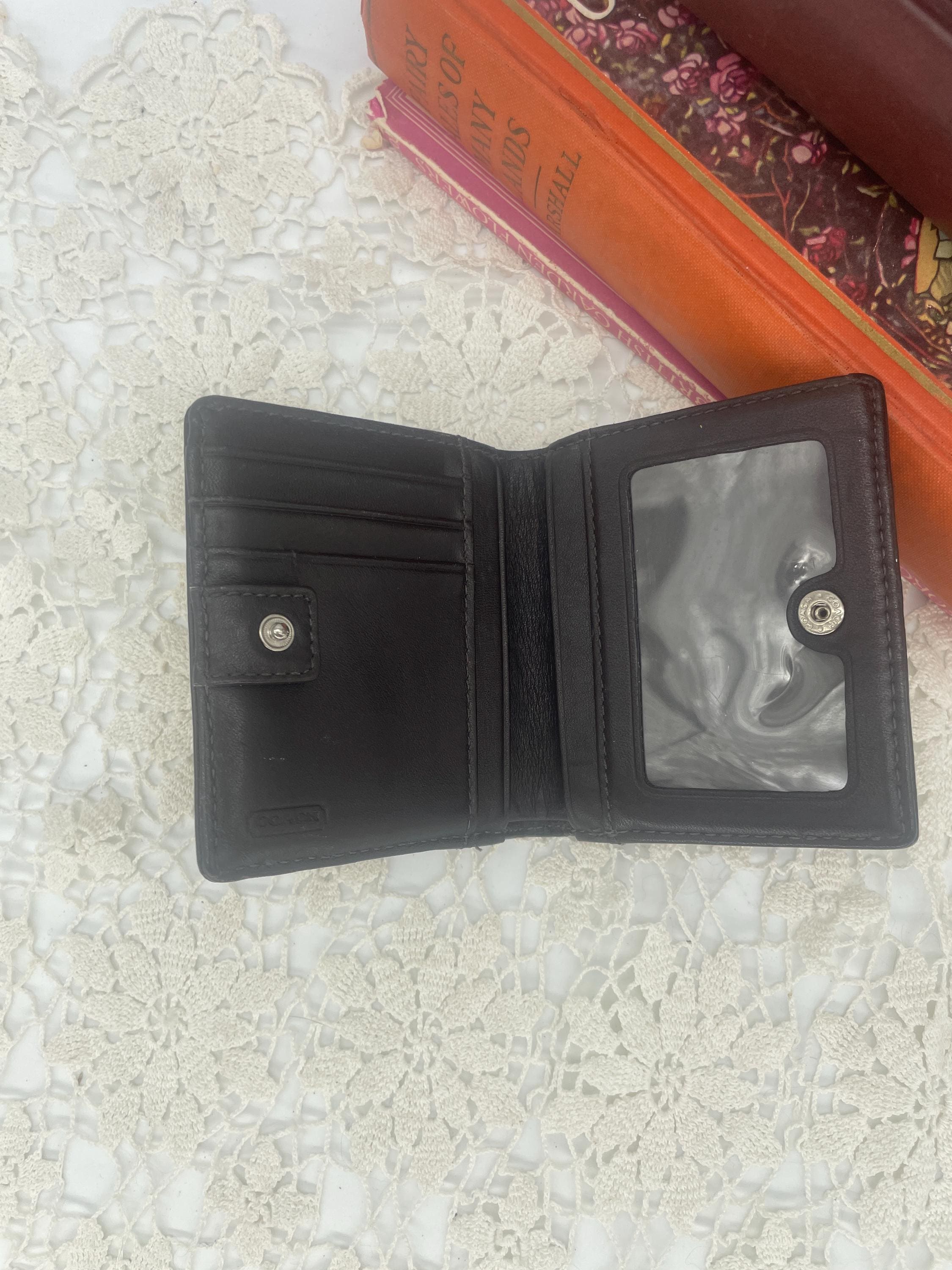 Vintage Coach Signature Mini Pleated Bifold Wallet - Style 42815