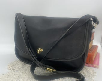 RARE - Vintage - COACH - 1980s - Black Leather City Bag 9790 - Etsy