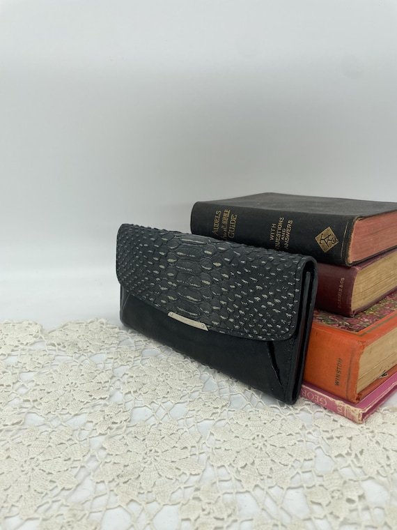 Vintage Coach Black Madison Glitter Python Envelo… - image 1