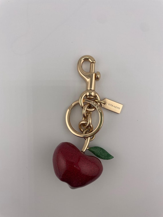 未使用級 COACH Apple Motif Glitter Keychain Coach Sparkly Resin Apple Keychain / Charm - Etsy