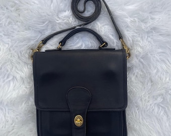 Coach Vintage Black Station Leather Crossbody Bag Shoulder Bag