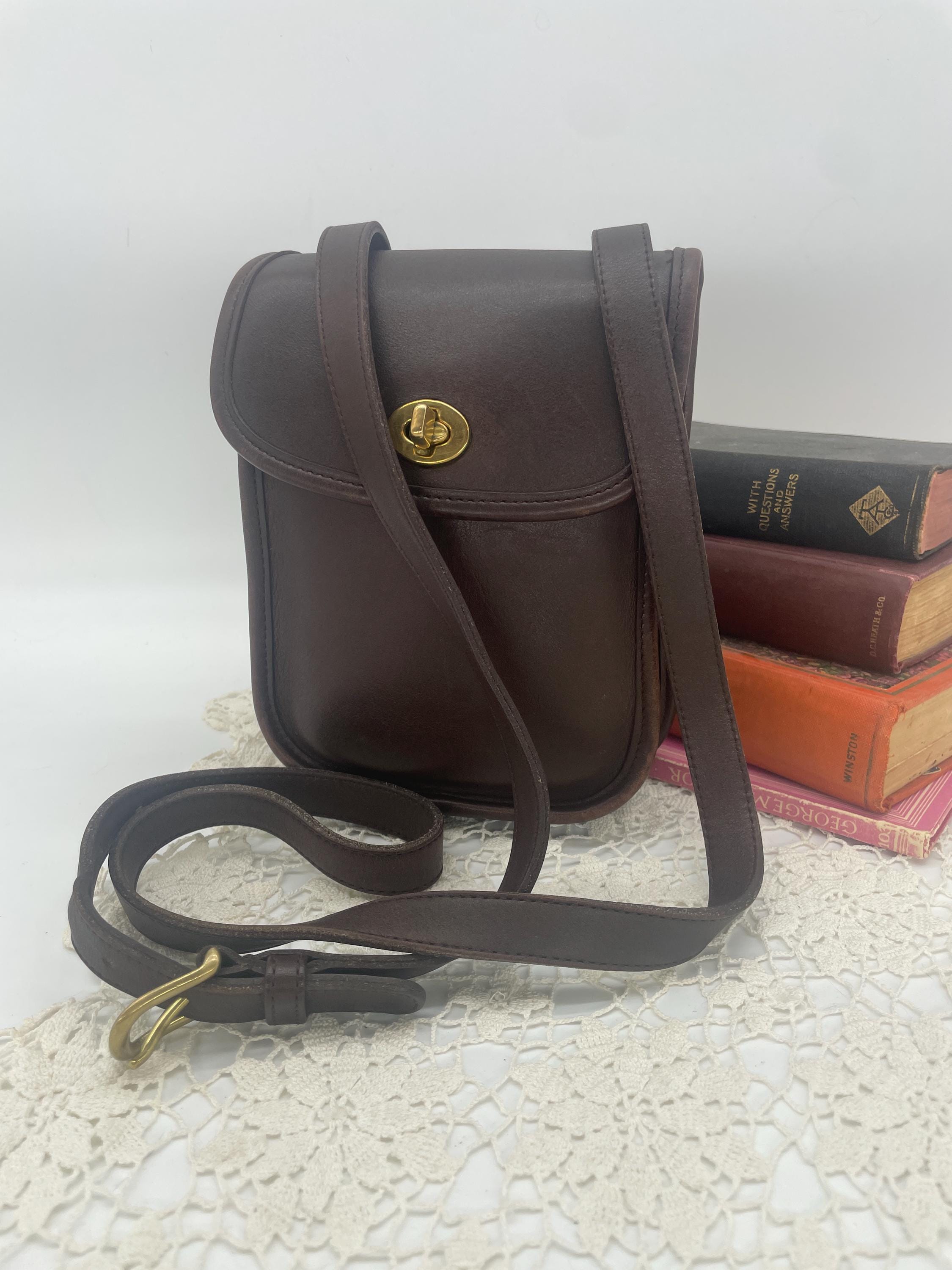 [COACH]ショルダーバッグ USA製 COACH オールド コーチ レザー ショルダーバッグ 茶☆9978