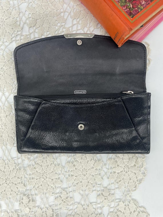 Vintage Coach Black Madison Glitter Python Envelo… - image 3