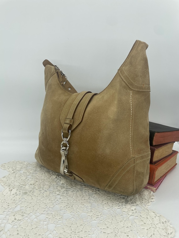 バッグ Vintage Coach Hampton Clip Hobo Shoulder Vintage Coach Tan Hampton Clip Flap Hobo - Style 8A75 - Etsy