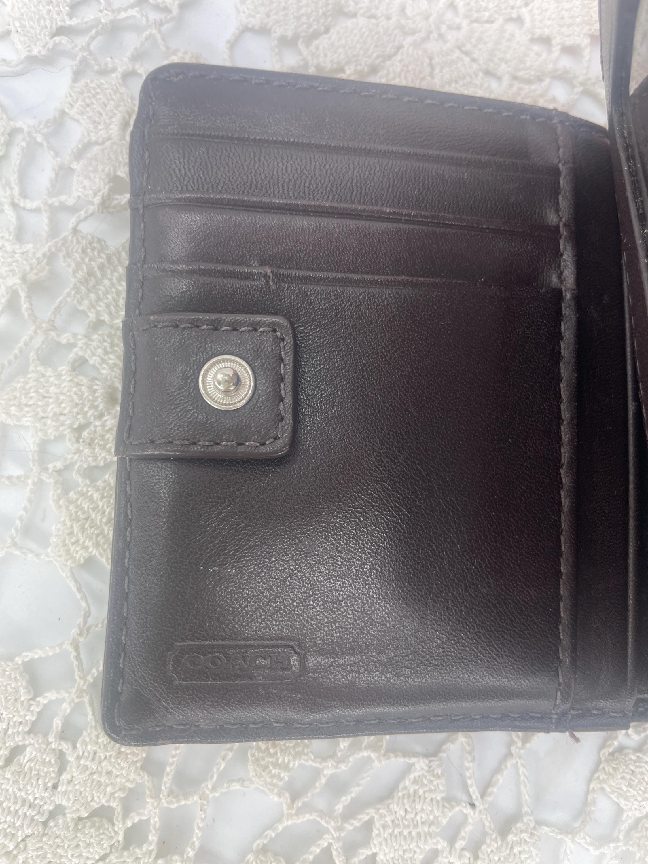 Vintage Coach Signature Mini Pleated Bifold Wallet - Style 42815