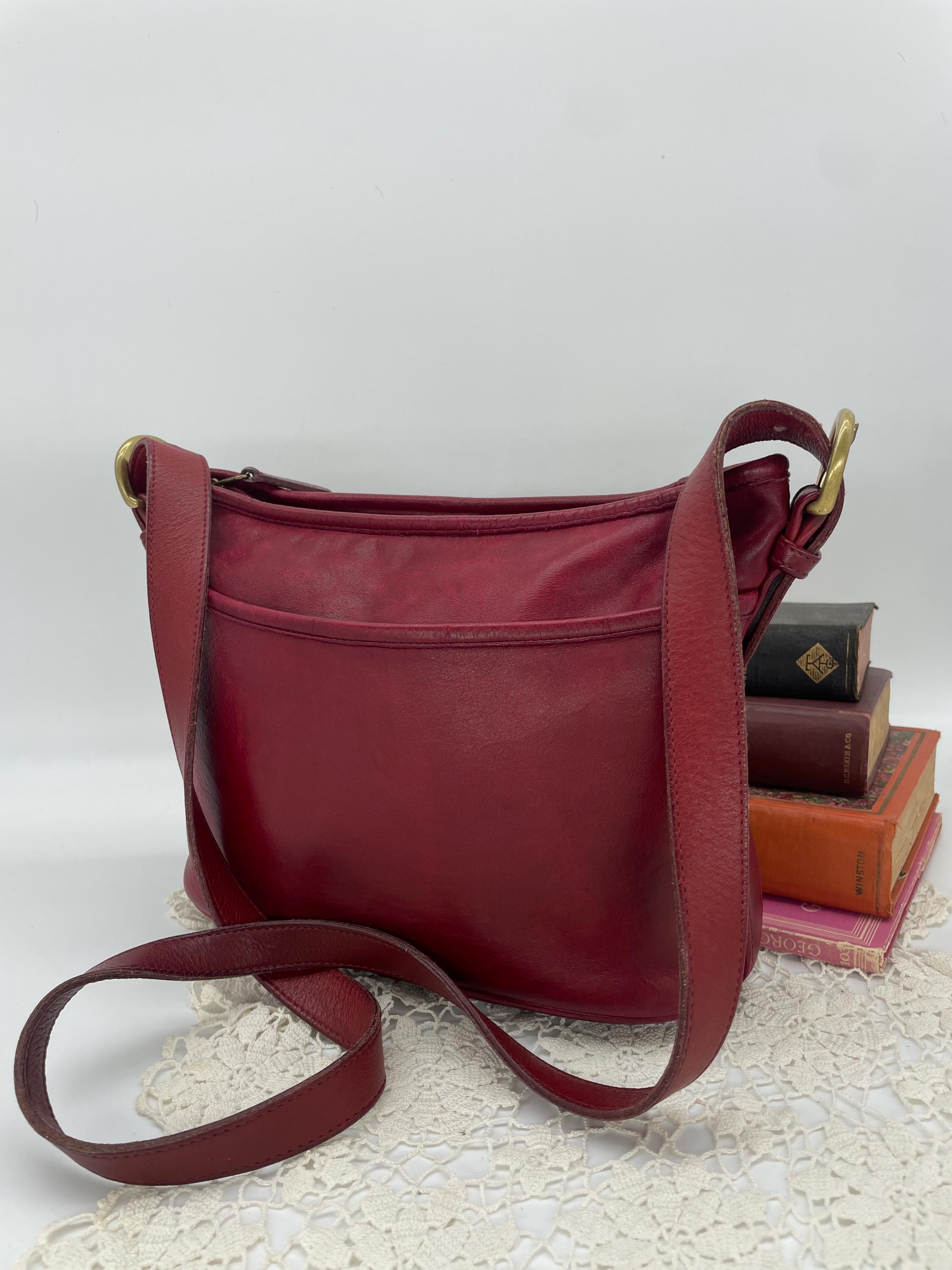Vintage burgundy coach bag - Etsy 日本