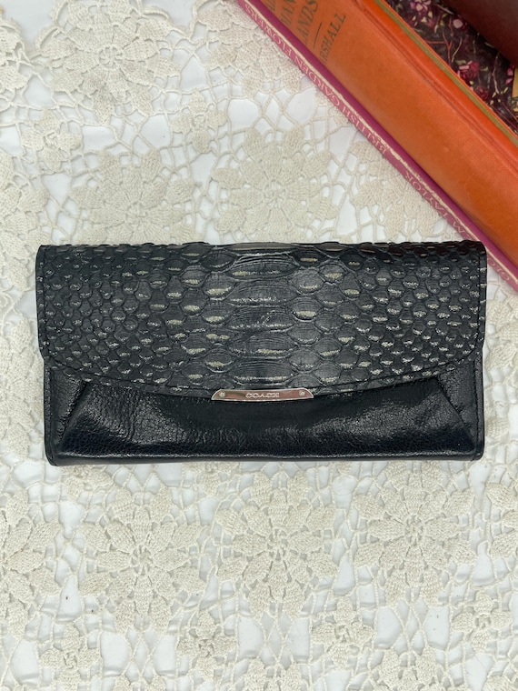 Vintage Coach Black Madison Glitter Python Envelo… - image 2