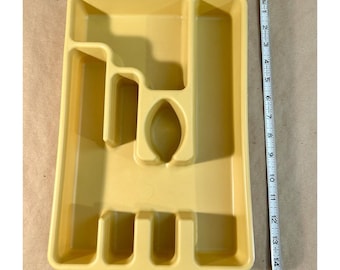 Rubbermaid Gold Plastic Silverware Utensil Organizer Holder Tray Vintage #2921