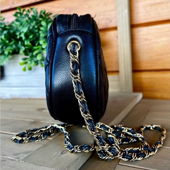 Vintage Quilted Leather Crossbody Chain Mini Bag - image 4