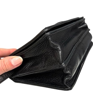 Vintage Brighton Black Leather Organizer Wallet Crossbody Clutch Medallion 画像 10