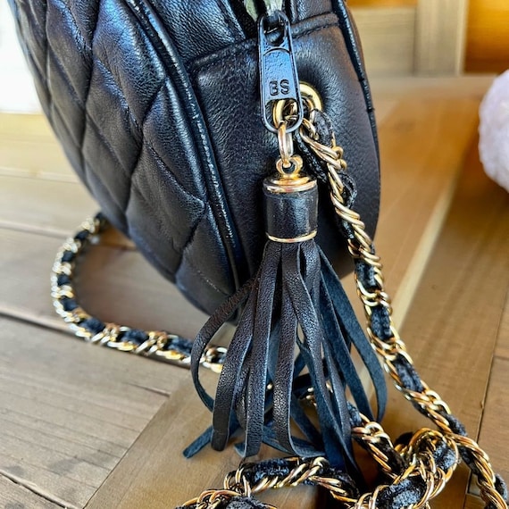 Vintage Quilted Leather Crossbody Chain Mini Bag - image 5