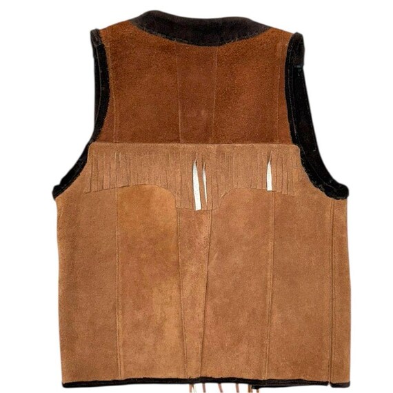 ヴィンテージハンドメイドスエードレザーフリンジベストS/Mフィット