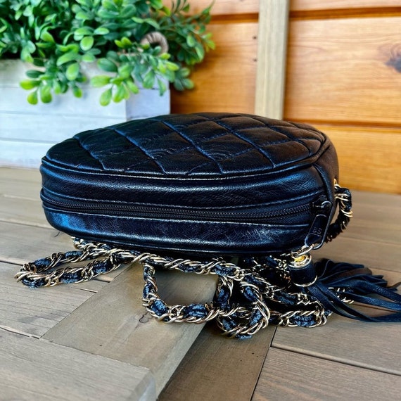 Vintage Quilted Leather Crossbody Chain Mini Bag - image 6