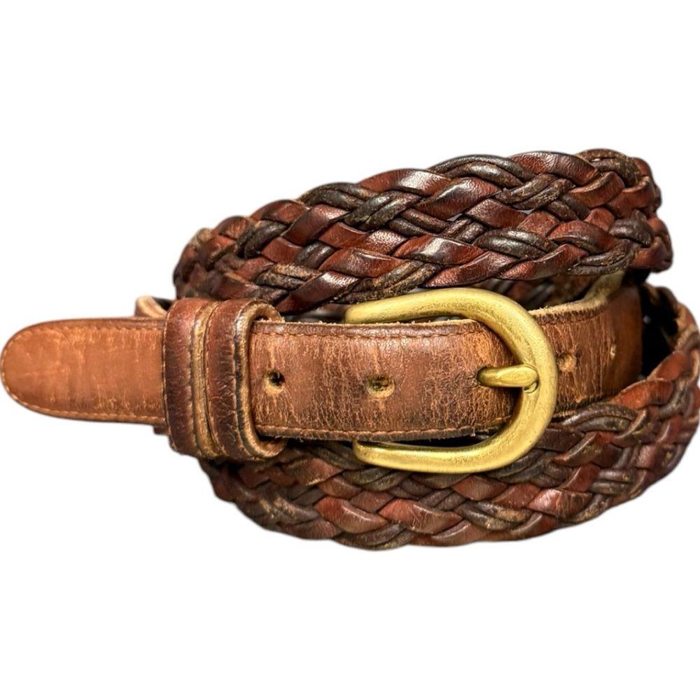 Coach Vintage Braided Woven Leather Belt Size 38, British 
