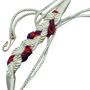 Vintage 80s Braided Rope Belt Passementerie M/L Pink Blue White Silver Nautical 80s Braided Rope Belt - Etsy main image 3