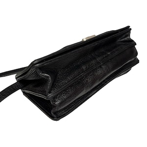 Vintage Brighton Black Leather Organizer Wallet Crossbody Clutch Medallion 画像 9