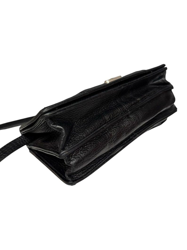 Vintage Brighton Black Leather Organizer Wallet Crossbody Clutch Medallion 画像 9