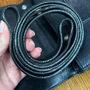 Vintage Brighton Black Leather Organizer Wallet Crossbody Clutch Medallion 画像 12