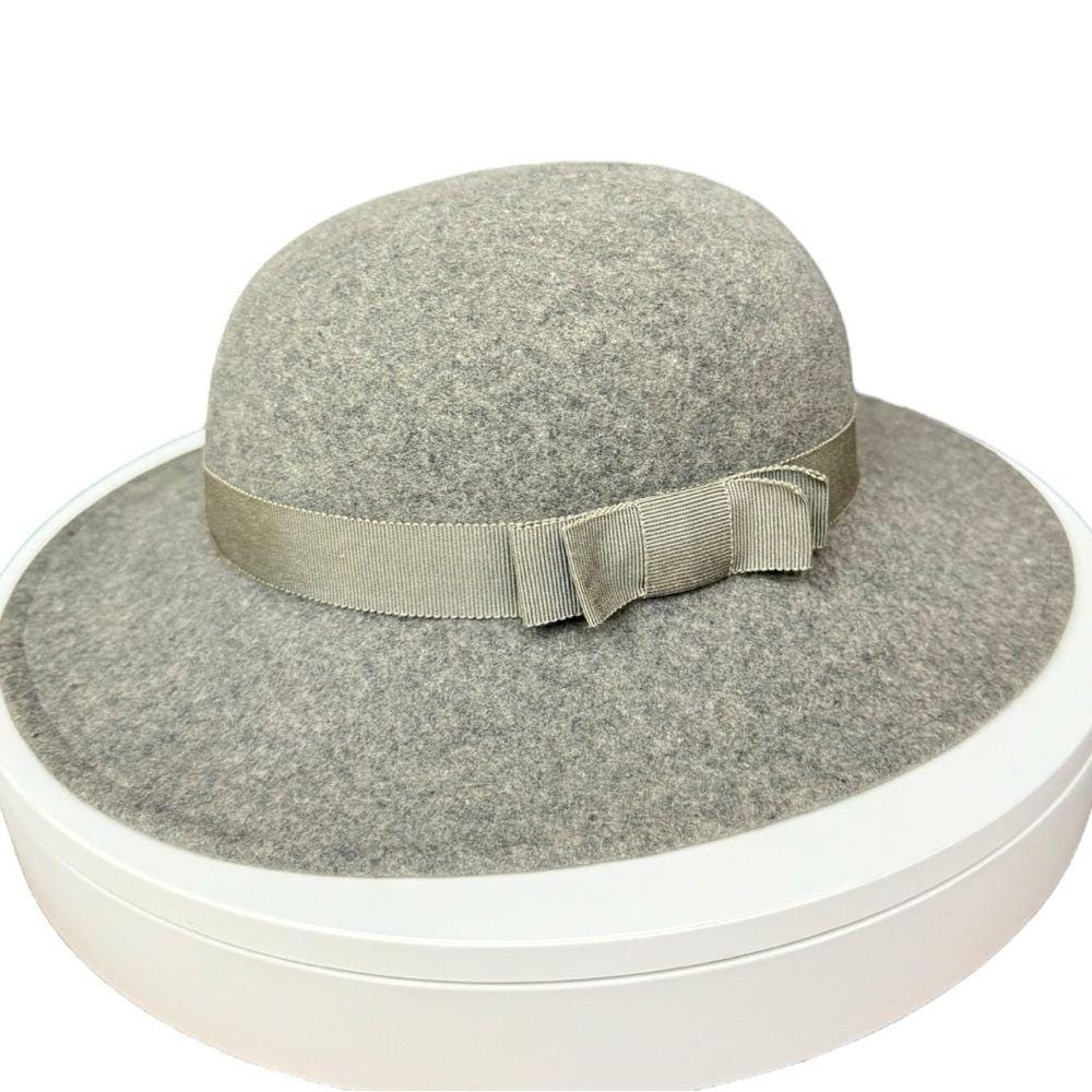 Vintage Adolfo II Gray Wool Felt Hat Vintage Adolfo II Gray Wool Felt Hat With Bow Accent Womens  main image 2