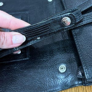 Vintage Brighton Black Leather Organizer Wallet Crossbody Clutch Medallion 画像 13